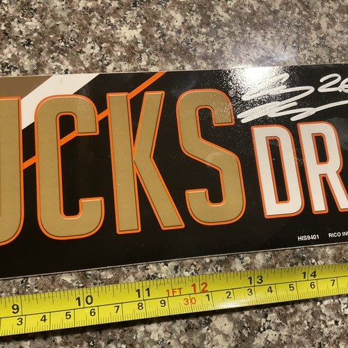 Anaheim Ducks NHL 16" Street Sign W/ 4 Signatures- Cogliano,Silfverberg,Lindholm - Picture 3 of 6