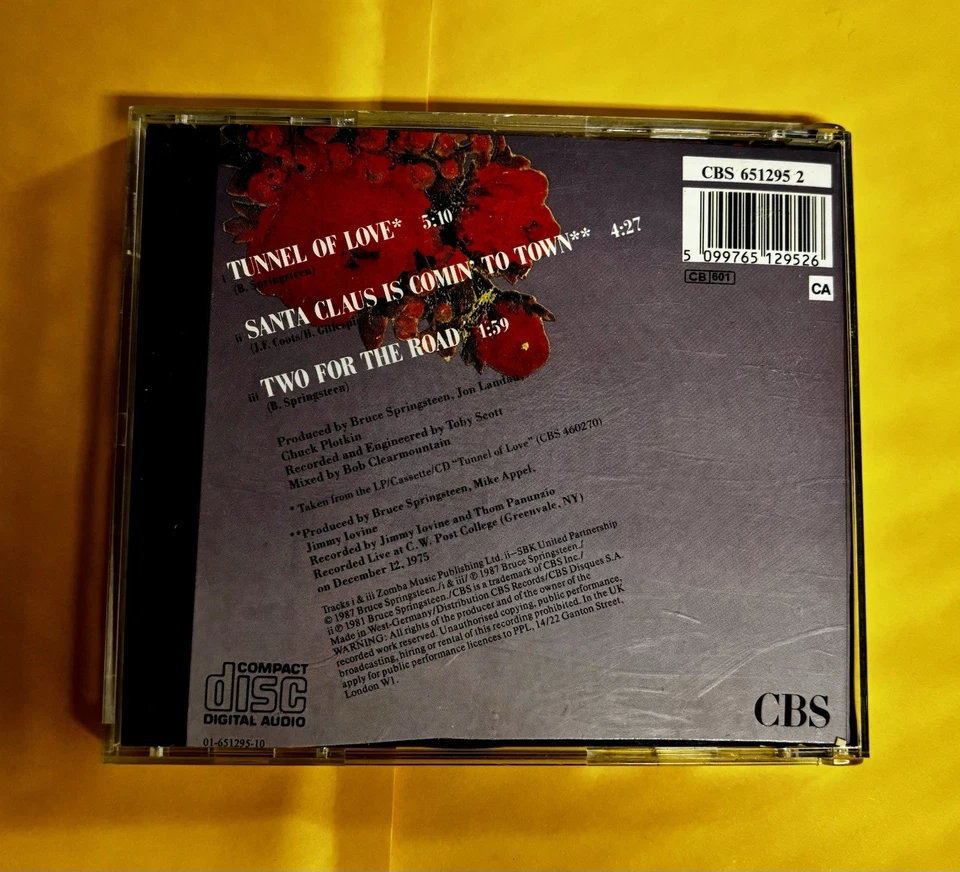 Bruce Springsteen Tunnel Of Love Import (CD Single, 1987) RARE - Image 2 of 4