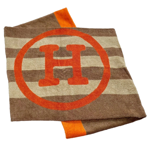 HERMES Paris Cotton Beach Towel Bath Mat Towel Logo 146×87cm - Picture 2 of 7