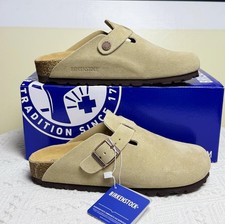Birkenstock Boston khaki Suede Leather Footbed EU 37  45 NEW Men's/Women's