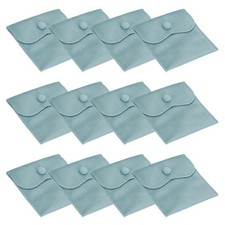 12 Pcs 4x4 Inch Velvet Jewelry Pouches Gift Bags with Snap Button Blue