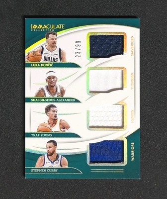 2023 Immaculate Quad Game-Used Patch Doncic, Curry, Young