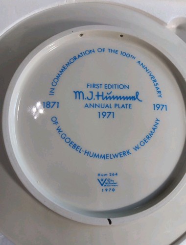 VINTAGE M.J. Hummel Der Teller Des Jahres 1971 - 100th Anniversary - 1st Edition - Bild 8 von 18