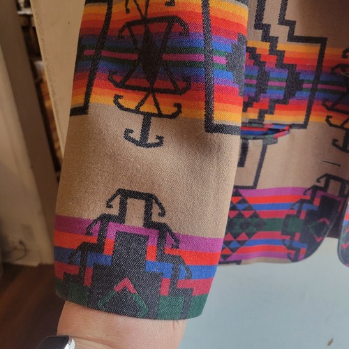 Knockabouts Pendleton Jacket Women's Brown Wool Blazer Size Large Aztec Vintage - Picture 7 of 7