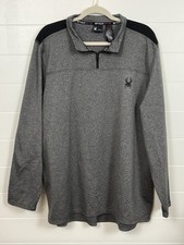 Spyder Active Men's Long Sleeved Gray 1/4 Zip Pullover Size XXL