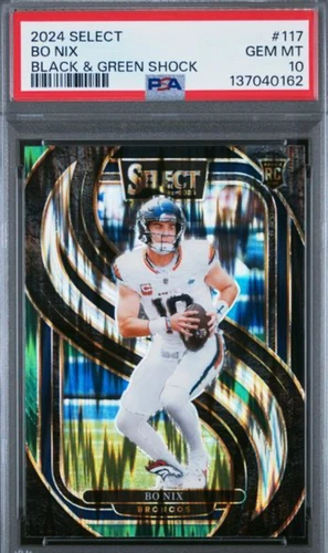 BO NIX 2024 SELECT BLACK & GREEN SHOCK PRIZM ROOKIE #221 PREMIER LEVEL PSA 10