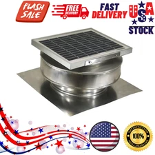 5-Watt Solar Roof Mounted Attic Fan - 365 CFM Mill Finish Exhaust Fan
