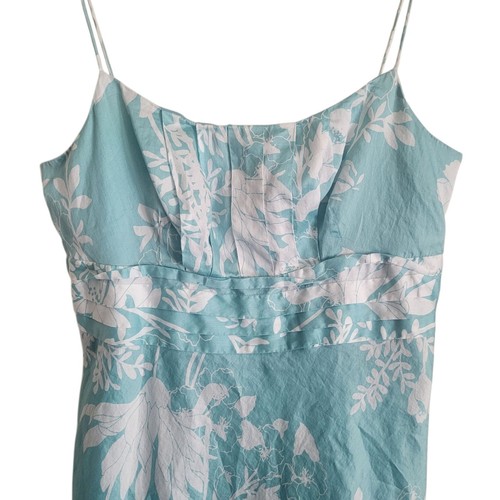 Ann Taylor Y2K Blumenmuster Babydoll Kleid Damengröße 10 blau Baumwolle Vintage Sommer - Bild 6 von 14