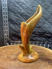 Vintage Dryden Bird of Paradise Drip Glaze Pottery Freeform Vase MCM 1960s