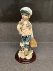 Poor Girl And Dog Large Vintage 13 Inch Resin Figurine Signed PL Uk Only.