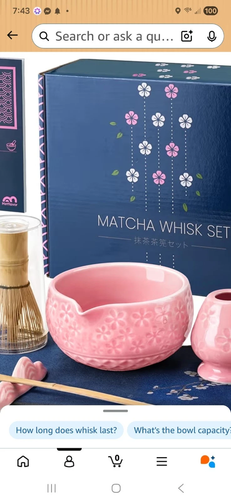 7Pcs Matcha Whisk Set, Matcha Set Whisk and Bowl,Bamboo Scoop, Scoop Rest,...