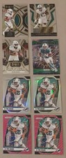 De’Von Achane Rookie Lot Select Premier Prizm Silver Pink Wave Fireworks Green