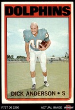 1972 Topps #98 Dick Anderson Dolphins Colorado 6 - EX/MT