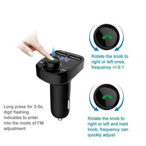 En Coche Bluetooth Transmisor FM Radio MP3 Adaptador Inalámbrico Coche Kit Cargador USB 2 - Imagen 9 de 9