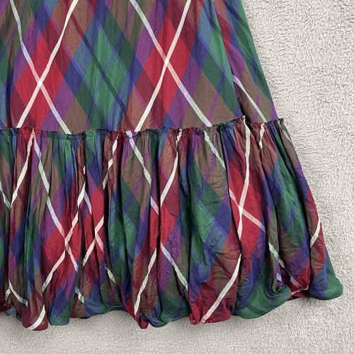 Soft Surroundings Maxi A-Line Skirt Petite Medium Plaid Partial Netting Volume - Picture 5 of 24