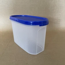 Tupperware Modular Mates Oval #2 Container 4.75 Cup #1612, Blue Seal #1616