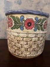 Jim Shore Outdoor Living Flower Pots "Posey" Pattern Planters Yard Porch Decor