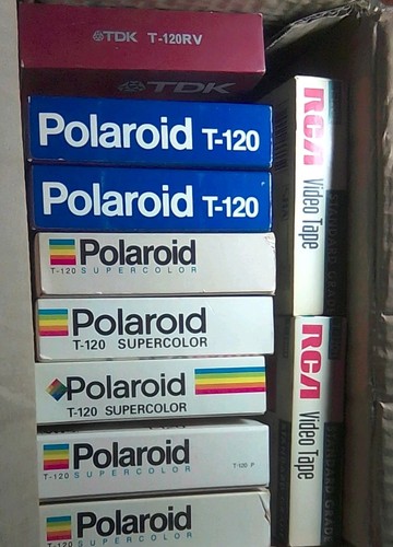 Lot of 10 ~ Blank VHS Tapes ~ 7 Polaroid ~ 2 RCA ~ 1 TDK