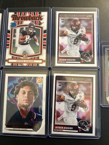 Lote de 7 tarjetas Jayden Higgins RC Houston Texans NFL fútbol 2025 - Imagen 3 de 4