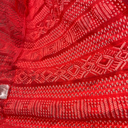 Joan Rivers Crochet Stripe Open Front Cardigan Coral Size Medium - Picture 8 of 9