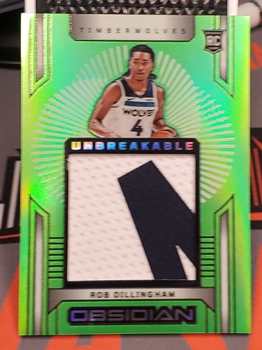 2024-25 Panini Obsidian Rob Dillingham Rookie Green Unbreakable Patch 15/25 - Picture 2 of 8