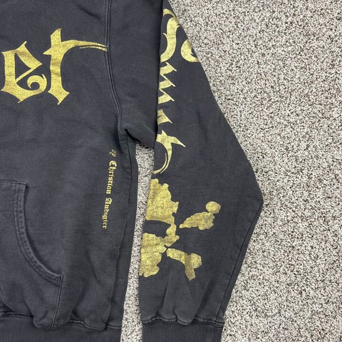 Vintage Smet Christian Audigier Mens Size Small Zip Hoodie Glitter Skulls Y2K - Picture 3 of 14