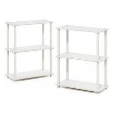 Furinno Turn-N-Tube 3-Tier Compact Multipurpose Shelf Display Rack in Set of 2