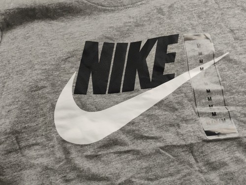 Nike Graphic Print Swoosh Kids Medium Gray T Shirt NWT - Picture 6 of 9