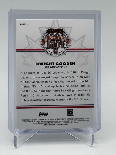 2025 Dwight Gooden Topps All-Star Game #ASGG-18 All-Star Game Greats Mets - Picture 2 of 2