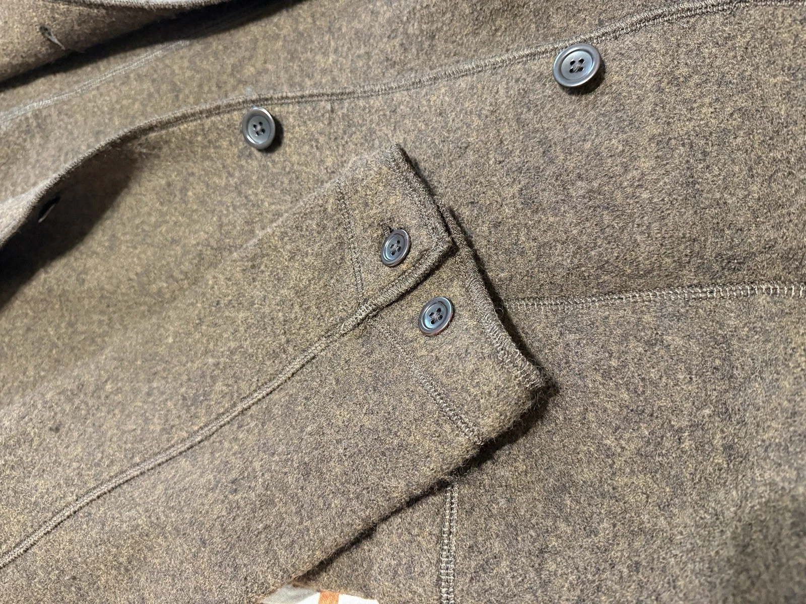 Flint and Tinder men's Boiled Wool Chore Blazer Jacket, Color Brown, Size Large - product detail image 4
