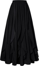 Costume Gotic Renaissance Femme Jupe Volant Goth Carnaval Noir Cosplay XL