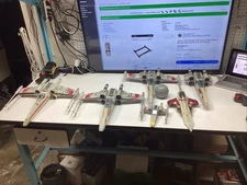 47 STAR WARS MODEL X WING FIGHTER JET LOT TOYS HASBRO HAN SOLO R2D2 YODA PARTS