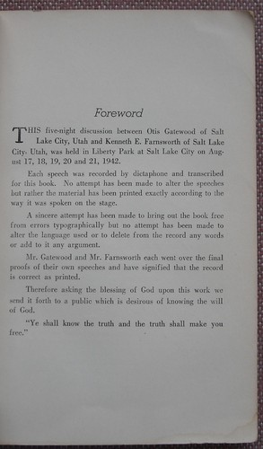 GATEWOOD & FARNSWORTH DEBATE ON MORMONISM 1942 ~ CHURCH OF CHRIST ~ PB ~ G - Imagen 3 de 5