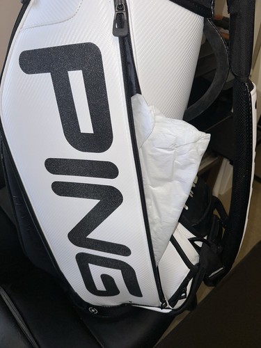 (New) Ping Tour Staff Bag (White/Black) w/ Rain Cover & 6-Way Divider ($650) - Picture 15 of 18