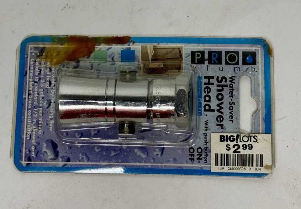 Pro Plumb воды экономии душа голова кнопка вкл-выкл новый в коробке хром - Изображение 2 из 4