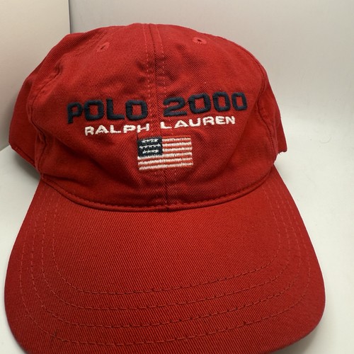 Polo sportiva vintage Y2K Ralph Lauren. Cappello rosso Polo 2000. 100% cotone raro - Foto 2 di 5