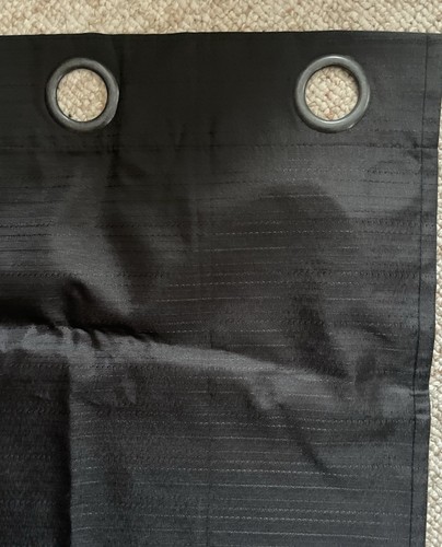 ECLIPSE Blackout Curtain Panel 40” x 84" Nottingham Black Thermaback Pair - Picture 4 of 7