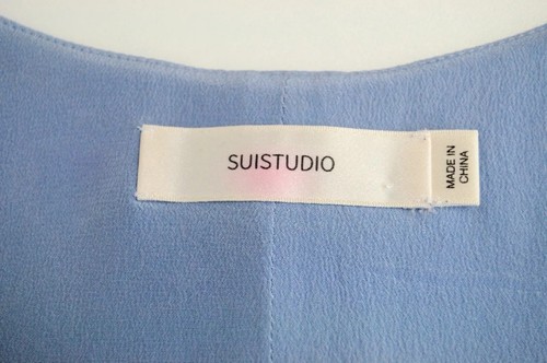 SUISTUDIO Jules Bluse UK10 Damen blau Seide leicht V-Ausschnitt Trägerdetail * - Bild 5 von 8