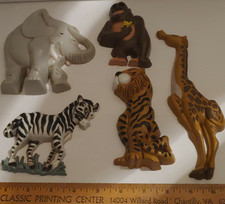 Baby nursery Safari Animals Wall Plaques gorilla tiger zebra giraffe  elephant
