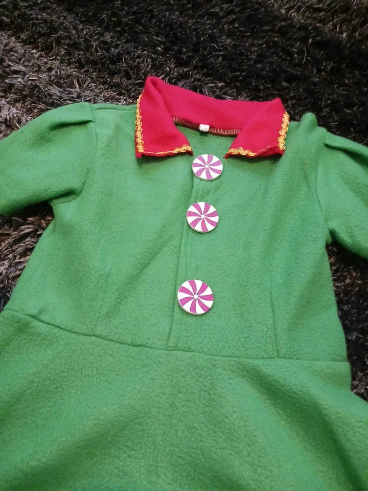 Christmas School Nativity Play Girls Elf Fancy Dress Costume Age 6 Year - Image 3 of 4