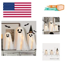 Halloween Decorations Indoor - 3 Packs DIY Light-Up Spooky Ghosts with String Li