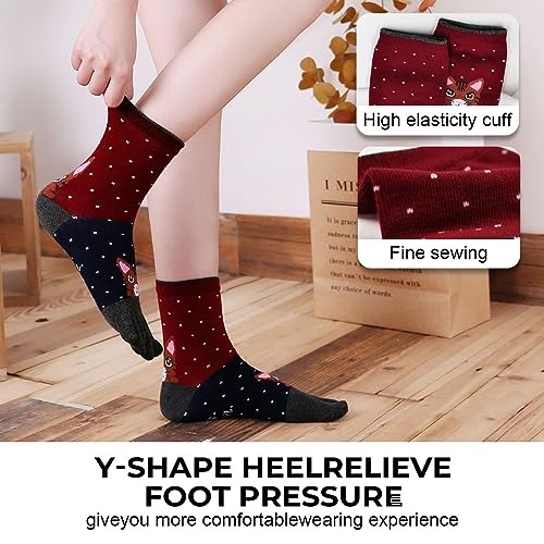 Womens Toe Socks Animal Socks Cotton Five Finger Socks Colorful Funny Casual - Picture 2 of 7