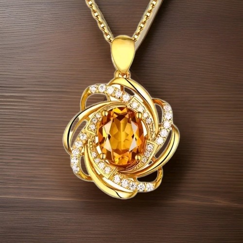 Sunflower Citrine Necklace – Stylish Jewelry for Women & Girls