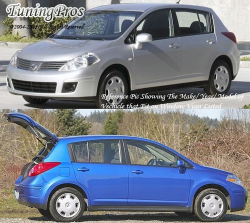 For Nissan Versa 2007-2011 Smoke Out-Channel Window Rain Guards Visor 4pcs Set - Picture 4 of 4