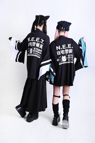 harajuku anime NEET otaku squad combat cat embroidery kimono sleeve haori JJ2544 - Picture 14 of 24