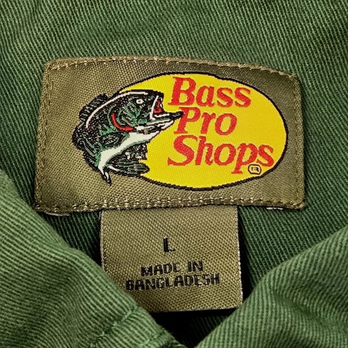 Bass Pro Shops Hemd Herren L grün gesticktes Logo Kurzarm Fehler hat Etikett - Bild 7 von 15