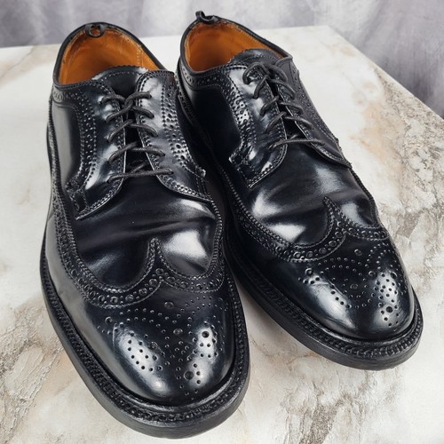 Brooks Brothers Black Shell Cordovan Longwing Wingtip Men's Size 9 D - Picture 6 of 19