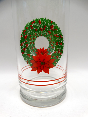 Set of 4 Vintage Libbey Holiday Christmas Wreath 12oz Tumbler Drinking Glasses - Picture 3 of 8