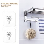 12 Pcs Strong Adhesive Seamless Screw Hooks Transparent Square Wall Hooks