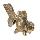 Brass Koi Fish Statue: Retro Mini Figurine Decor - Desktop Lucky